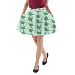 Aloe Plants Pattern Scrapbook A-line Pocket Skirt by Bajindul