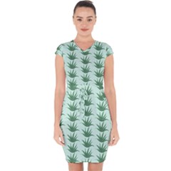 Aloe Plants Pattern Scrapbook Capsleeve Drawstring Dress  by Bajindul