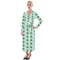 Aloe Plants Pattern Scrapbook Velvet Maxi Wrap Dress by Bajindul