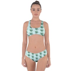 Aloe Plants Pattern Scrapbook Criss Cross Bikini Set by Bajindul