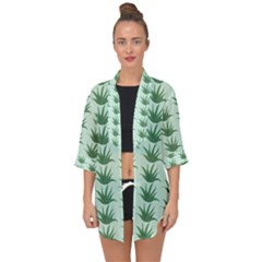 Aloe Plants Pattern Scrapbook Open Front Chiffon Kimono