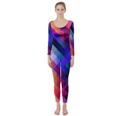 Abstract Background Colorful Pattern Long Sleeve Catsuit by Bajindul