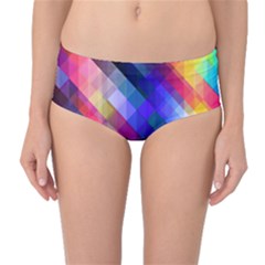 Abstract Background Colorful Pattern Mid-waist Bikini Bottoms by Bajindul