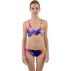 Abstract Background Colorful Pattern Wrap Around Bikini Set by Bajindul