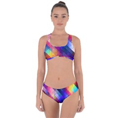 Abstract Background Colorful Pattern Criss Cross Bikini Set by Bajindul