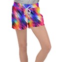 Abstract Background Colorful Pattern Women s Velour Lounge Shorts View1