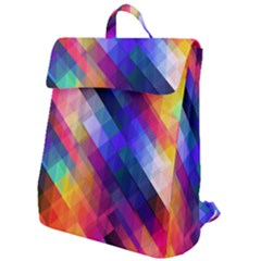 Abstract Background Colorful Pattern Flap Top Backpack