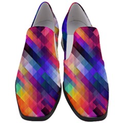 Abstract Background Colorful Pattern Slip On Heel Loafers by Bajindul