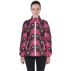 Background Abstract Pattern Women s High Neck Windbreaker by Bajindul