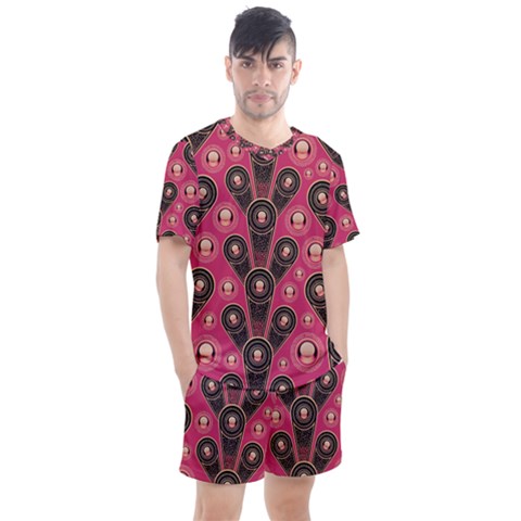 Background Abstract Pattern Men s Mesh Tee And Shorts Set by Bajindul