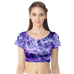 Abstract Space Short Sleeve Crop Top