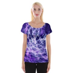 Abstract Space Cap Sleeve Top by Bajindul