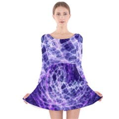 Abstract Space Long Sleeve Velvet Skater Dress by Bajindul