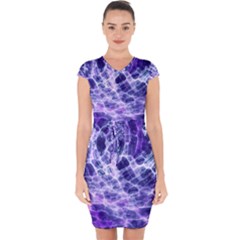 Abstract Space Capsleeve Drawstring Dress  by Bajindul