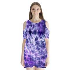 Abstract Space Shoulder Cutout Velvet One Piece