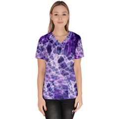 Abstract Space Women s V-neck Scrub Top