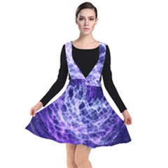 Abstract Space Plunge Pinafore Dress