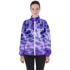 Abstract Space Women s High Neck Windbreaker