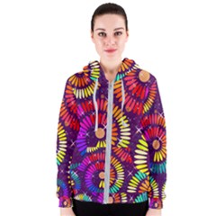 Abstract Background Spiral Colorful Women s Zipper Hoodie by Bajindul