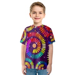 Abstract Background Spiral Colorful Kids  Sport Mesh Tee