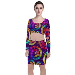 Abstract Background Spiral Colorful Top And Skirt Sets by Bajindul