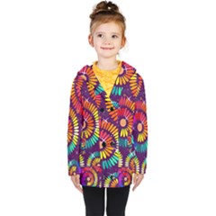 Abstract Background Spiral Colorful Kids  Double Breasted Button Coat by Bajindul