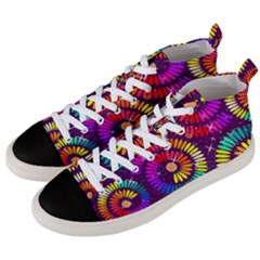 Abstract Background Spiral Colorful Men s Mid-top Canvas Sneakers