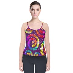 Abstract Background Spiral Colorful Velvet Spaghetti Strap Top by Bajindul