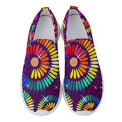 Abstract Background Spiral Colorful Women s Slip On Sneakers by Bajindul