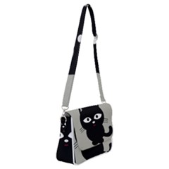 Cat Pet Cute Black Animal Shoulder Bag With Back Zipper by Bajindul