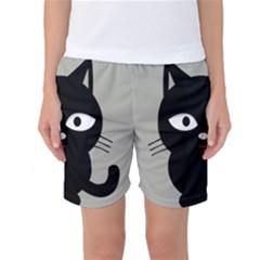 Cat Pet Cute Black Animal Women s Basketball Shorts by Bajindul