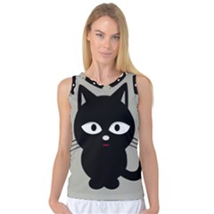 Cat Pet Cute Black Animal Women s Basketball Tank Top by Bajindul