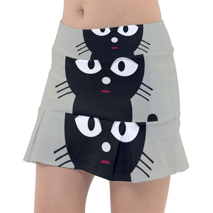 Cat Pet Cute Black Animal Tennis Skirt