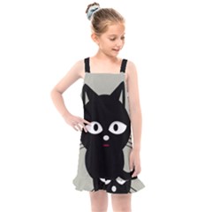 Cat Pet Cute Black Animal Kids  Overall Dress by Bajindul