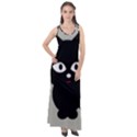 Cat Pet Cute Black Animal Sleeveless Velour Maxi Dress View1