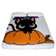 Halloween Cute Cat Fitted Sheet (king Size)