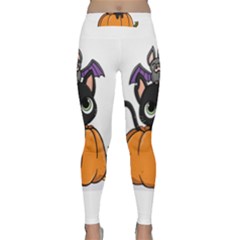 Halloween Cute Cat Classic Yoga Leggings by Bajindul