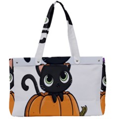 Halloween Cute Cat Canvas Work Bag