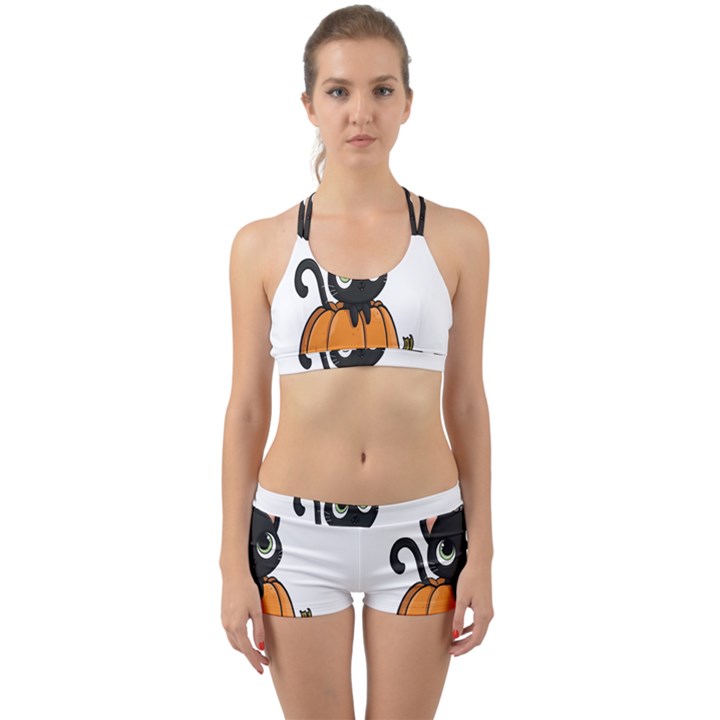 Halloween Cute Cat Back Web Gym Set