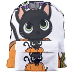 Halloween Cute Cat Giant Full Print Backpack by Bajindul