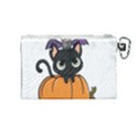 Halloween Cute Cat Canvas Cosmetic Bag (Medium) View2