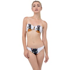 Halloween Cute Cat Classic Bandeau Bikini Set by Bajindul