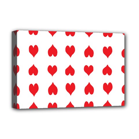 Heart Red Love Valentines Day Deluxe Canvas 18  X 12  (stretched) by Bajindul