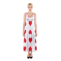 Heart Red Love Valentines Day Sleeveless Maxi Dress