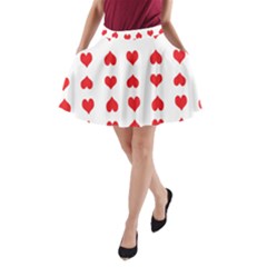 Heart Red Love Valentines Day A-line Pocket Skirt by Bajindul