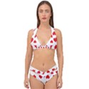 Heart Red Love Valentines Day Double Strap Halter Bikini Set View1