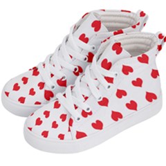 Heart Red Love Valentines Day Kids  Hi-top Skate Sneakers by Bajindul