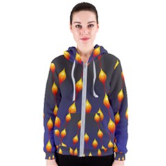 Flower Buds Floral Night Women s Zipper Hoodie by Bajindul