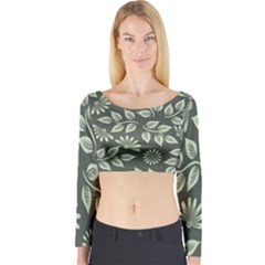 Flowers Pattern Spring Nature Long Sleeve Crop Top by Bajindul