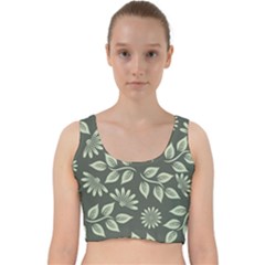 Flowers Pattern Spring Nature Velvet Racer Back Crop Top by Bajindul